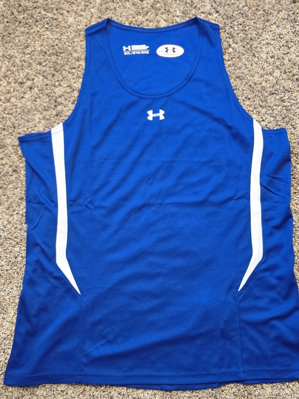 Under Armour Blue Athletic Tank with White Accents NWOT